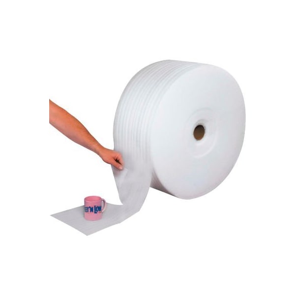 The Packaging Wholesalers Perforated Air Foam Rolls, 12"W x 1250'L x 1/16" Thick, White, 6 Rolls CFW116S12P - main